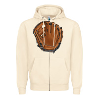 Sandshell baseball glove Zipper Hoodie - BarkalooDesign