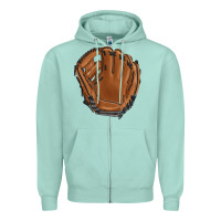 Seafoam baseball glove Zipper Hoodie - BarkalooDesign