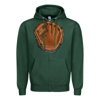 Sports Green baseball glove Zipper Hoodie - BarkalooDesign