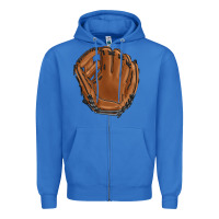 True Royal baseball glove Zipper Hoodie - BarkalooDesign