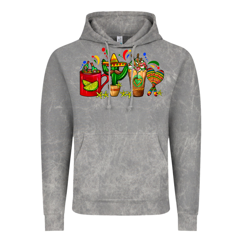 Mexico Coffee Cups With Cactus Sombrero And Maraca Vintage Hoodie by FaDigitalArtStudio | Teevron