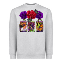 Heather Grey halloween jars rose Heavyweight Sweatshirt - BarkalooDesign