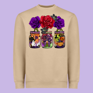 Halloween Jars Rose Heavyweight Sweatshirt Designed By Barkaloodesign