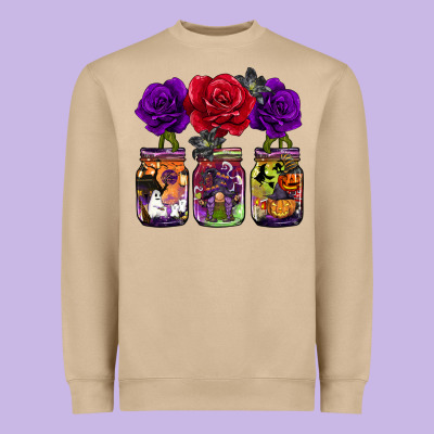 Halloween Jars Rose Heavyweight Sweatshirt Designed By Barkaloodesign