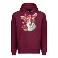 Burgundy cute baby lamb valentines day Premium Hoodie - Jasminsmagicworld