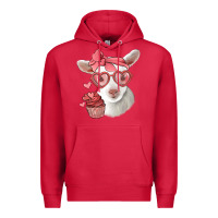Cardinal cute baby lamb valentines day Premium Hoodie - Jasminsmagicworld
