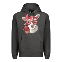 Charcoal Heather cute baby lamb valentines day Premium Hoodie - Jasminsmagicworld
