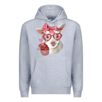 Heather Grey cute baby lamb valentines day Premium Hoodie - Jasminsmagicworld