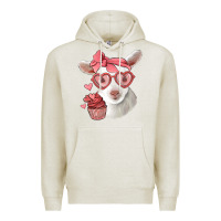 Oatmeal Heather cute baby lamb valentines day Premium Hoodie - Jasminsmagicworld