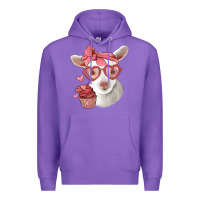 Purple cute baby lamb valentines day Premium Hoodie - Jasminsmagicworld