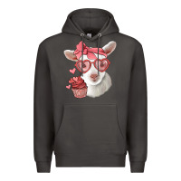 Smoke cute baby lamb valentines day Premium Hoodie - Jasminsmagicworld