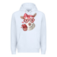 White cute baby lamb valentines day Premium Hoodie - Jasminsmagicworld