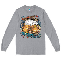 Heather Grey I'm not drunk i'm patriotic Long Sleeve Tee - FaDigitalArtStudio