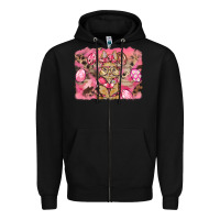 Black pink camouflage bunny background Zipper Hoodie - BarkalooDesign