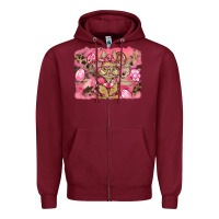 Burgundy pink camouflage bunny background Zipper Hoodie - BarkalooDesign