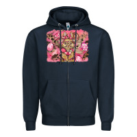 Navy pink camouflage bunny background Zipper Hoodie - BarkalooDesign