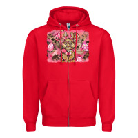 Red pink camouflage bunny background Zipper Hoodie - BarkalooDesign