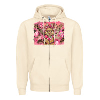 Sandshell pink camouflage bunny background Zipper Hoodie - BarkalooDesign