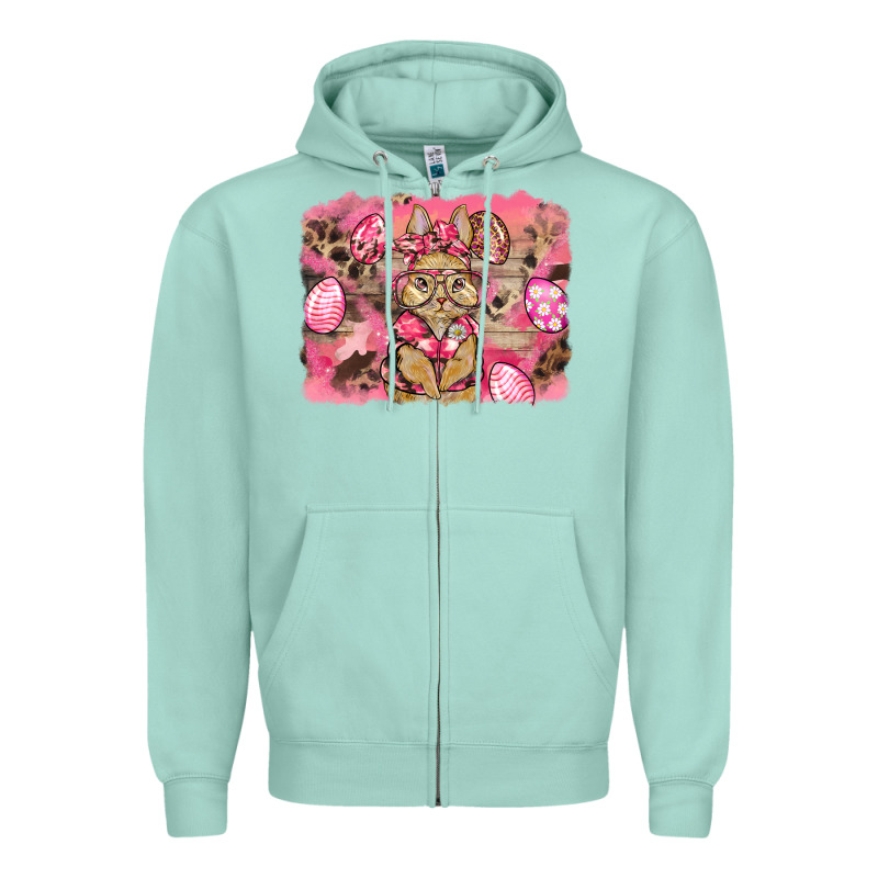 Pink Camouflage Bunny Background Zipper Hoodie by BarkalooDesign | Teevron