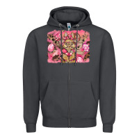 Smoke pink camouflage bunny background Zipper Hoodie - BarkalooDesign