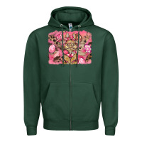 Sports Green pink camouflage bunny background Zipper Hoodie - BarkalooDesign