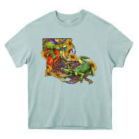 Arona louisiana map with mardi gras crocodile Heavy Core Tee - RanaPortraitStore