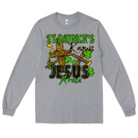 Heather Grey St. Patrick's knows Jesus arose Long Sleeve Tee - FaDigitalArtStudio