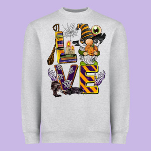 Halloween Love Gnome Heavyweight Sweatshirt Designed By Barkaloodesign