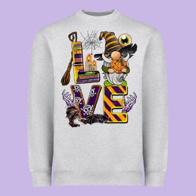 Halloween Love Gnome Heavyweight Sweatshirt Designed By Barkaloodesign