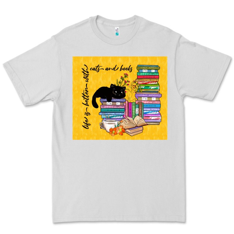 Life Is Better With Cats And Books Premium Tee by TumblerDesignByShophia | Teevron