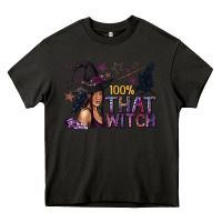 Asphalt 100% That Witch Black Afro Witch Heavy Core Tee - texasbilliewilder