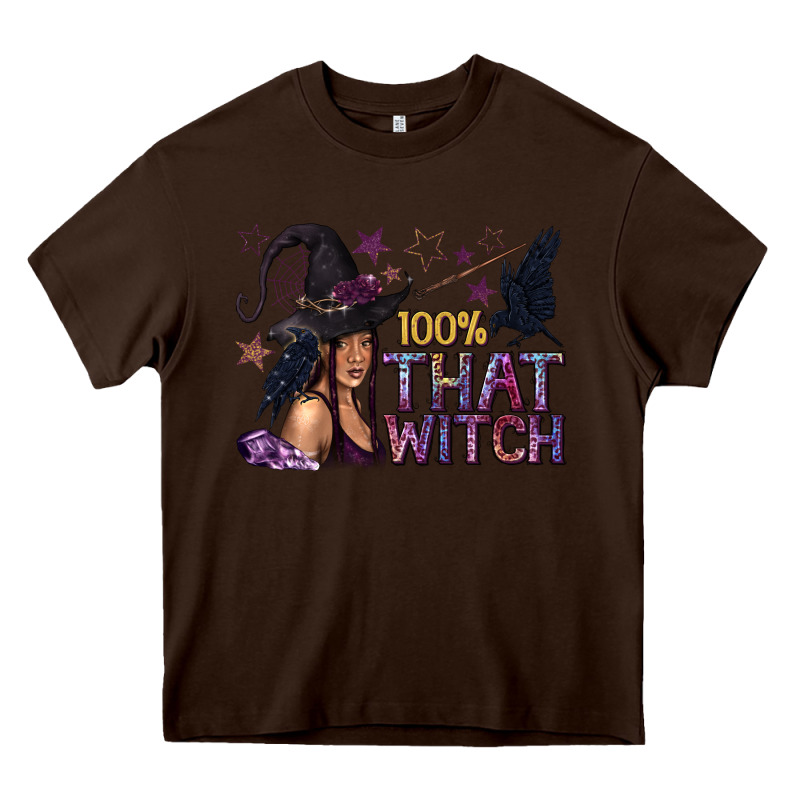100% That Witch Black Afro Witch Heavy Core Tee by texasbilliewilder | Teevron
