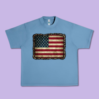 American Flag With Leopard Frame Urban Heavy Tee Designed By Cowcowdesign