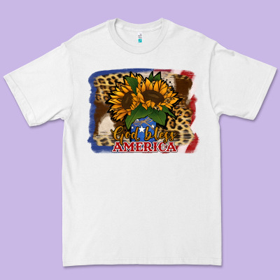 Patriotic Sunflower God Bless America Premium Tee Designed By Jasminsmagicworld