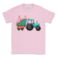 Bubblegum Pink Christmas tree tractor Classic Tee - CowGirlArtShop