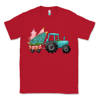 Red Christmas tree tractor Classic Tee - CowGirlArtShop