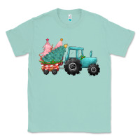 Seafoam Christmas tree tractor Classic Tee - CowGirlArtShop