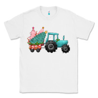 White Christmas tree tractor Classic Tee - CowGirlArtShop