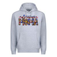 Heather Grey American mama Premium Hoodie - CowhideDigitalArt