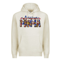 Oatmeal Heather American mama Premium Hoodie - CowhideDigitalArt