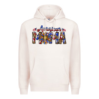 Pale Pink American mama Premium Hoodie - CowhideDigitalArt