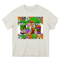Cream Halloween Coffee Cups Heavy Core Tee - texasbilliewilder