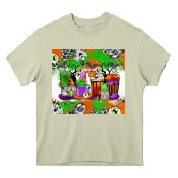 Mossy Halloween Coffee Cups Heavy Core Tee - texasbilliewilder
