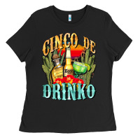 Black cinco de drinko cinco de mayo Ladies Tee - CowGirlArtShop
