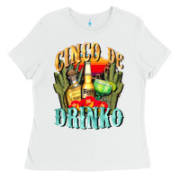 White cinco de drinko cinco de mayo Ladies Tee - CowGirlArtShop
