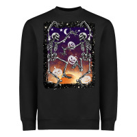 Black halloween dancing skeletons stars Heavyweight Sweatshirt - BarkalooDesign