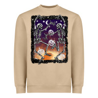 Mushroom halloween dancing skeletons stars Heavyweight Sweatshirt - BarkalooDesign