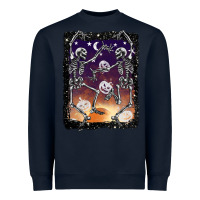 Navy halloween dancing skeletons stars Heavyweight Sweatshirt - BarkalooDesign