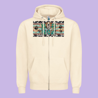 Dog Mom English Bulldog License Plate Template Zipper Hoodie Designed By Barkaloodesign