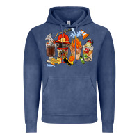 Vintage Denim Firefighter Coffee Cups Vintage Hoodie - FaDigitalArtStudio